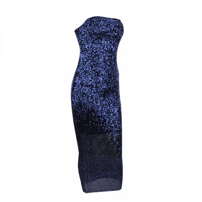 Glam Doll Red Strapless Sequin Midi Dress - Fashion Genie Boutique