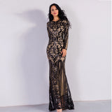 Unrequited Love Black Sequin Long Sleeve Maxi Dress - Fashion Genie Boutique