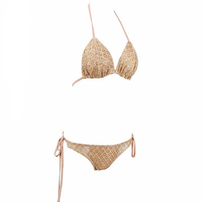 Sandy Sentiments Gold Glitter Embellished Bikini - Fashion Genie Boutique