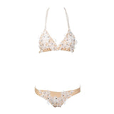 Coco Loco Nude Crochet Crystal Bikini Swimsuit - Fashion Genie Boutique