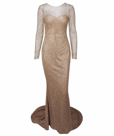 So Beautiful Silver Glitter Long Sleeve Maxi Dress - Fashion Genie Boutique