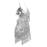 Sunset Views Silver Sequin Tassel Dress - Fashion Genie Boutique