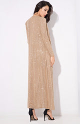 Rise & Shine Gold Floor Length Glitter Jacket - Fashion Genie Boutique
