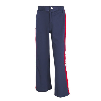 Laidback Lady Navy Popper Lounge Trousers - Fashion Genie Boutique