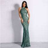 Effervescent Green Glitter Maxi Dress - Fashion Genie Boutique