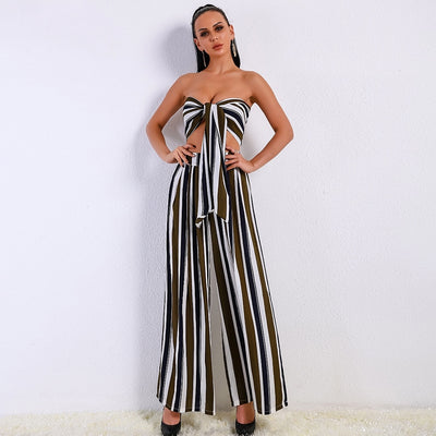 Sunshine Stroll Multi Two Piece Trousers & Crop Top Co-Ord - Fashion Genie Boutique