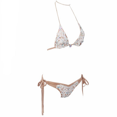 Sunrise Swim White Crochet Crystal Bikini - Fashion Genie Boutique