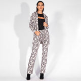 Take It Easy Grey Snake Print Jacket - Fashion Genie Boutique