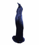 Spotlight Statement Navy Sequin Fishtail Maxi Dress - Fashion Genie Boutique
