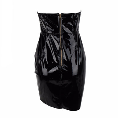 Chasing Highs Black PU Mini Dress - Fashion Genie Boutique