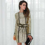 Empire Attitude Gold Sequin Corset Waist Mini Dress - Fashion Genie Boutique