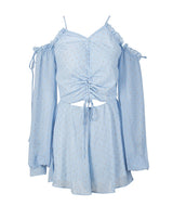 Say My Name White Cut Out Tie Front Playsuit - Fashion Genie Boutique