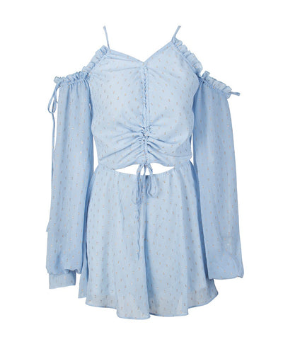 Say My Name White Cut Out Tie Front Playsuit - Fashion Genie Boutique