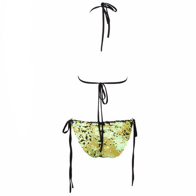 Shoreline Itinerary Lime Green Sequin Bikini Swimsuit - Fashion Genie Boutique