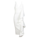 Avery White Ruffle Midi Dress - Fashion Genie Boutique
