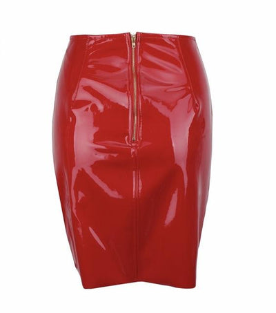 League Of Your Own Nude Faux Leather Mini Skirt - Fashion Genie Boutique