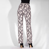 Take It Easy Grey Snake Print Skinny Trousers - Fashion Genie Boutique