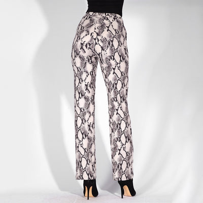 Take It Easy Grey Snake Print Skinny Trousers - Fashion Genie Boutique