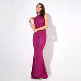 Prosecco Please Pink Glitter Embellished  Maxi Dress - Fashion Genie Boutique