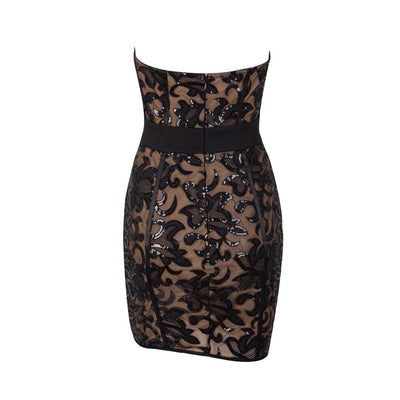 Sassy Chick Black Sequin Strapless Mini Dress - Fashion Genie Boutique