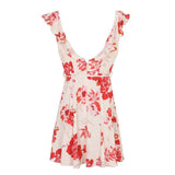 Catching Glances Nude Floral Mini Dress - Fashion Genie Boutique