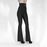 Wake Me Up Black High Waisted Flare Trousers - Fashion Genie Boutique