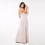 Dash of Sass White Lace Double Split Maxi Dress - Fashion Genie Boutique