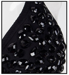 Beach Bunny Black Crystal Embellished Bikini Swimsuit - Fashion Genie Boutique