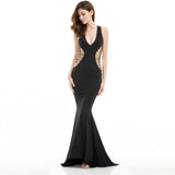 Brooklyn Black Cut Out Fishtail Maxi Dress - Fashion Genie Boutique