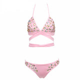 Brielle Pink Multiway Crystal Bikini - Fashion Genie Boutique