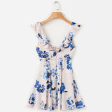 Catching Glances Blue Floral Mini Dress - Fashion Genie Boutique