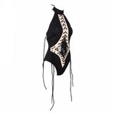 Beach Beliefs Black Lace Up Swimsuit - Fashion Genie Boutique