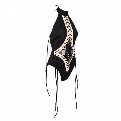 Beach Beliefs Black Lace Up Swimsuit - Fashion Genie Boutique
