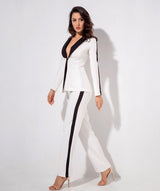 Girl Boss White Stripe Blazer & Trousers Co-Ord - Fashion Genie Boutique