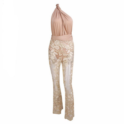 Kansai Black & Gold Embroidered Multiway Jumpsuit - Fashion Genie Boutique