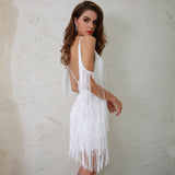 Doll Face White Fringed Mini Party Dress - Fashion Genie Boutique