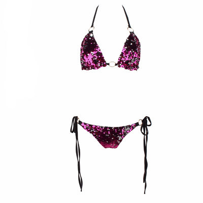 Shoreline Itinerary Pink Sequin Bikini Swimsuit - Fashion Genie Boutique