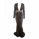 Spiffed Up Black Long Sleeve Plunge Maxi Dress - Fashion Genie Boutique
