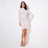 Going Good White Long Sleeve Mini Dress - Fashion Genie Boutique