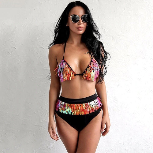 Love On Top Multi Sequin Bikini Swimsuit - Fashion Genie Boutique