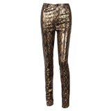 Snake Bite Gold PU Leather Trousers - Fashion Genie Boutique
