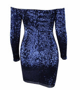 Champagne Sparkles Black Sequin Bardot Mini Dress - Fashion Genie Boutique