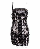 Gabby Black Sequin Tassel Mini Dress - Fashion Genie Boutique