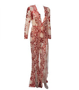 Lady Boss Red Sequin Long Sleeve Split Leg Jumpsuit - Fashion Genie Boutique