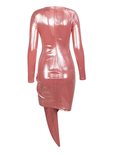 Vibrant Vibes Pink Long Sleeve Mini Dress - Fashion Genie Boutique