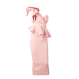 Keya Pink Peplum Bardot Top & Midi Skirt Dress Co-Ord - Fashion Genie Boutique