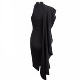 Make Your Move White Frill Bodycon Midi Dress - Fashion Genie Boutique