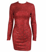 Harlie Black & Nude Glitter Long Sleeve Mini Dress - Fashion Genie Boutique