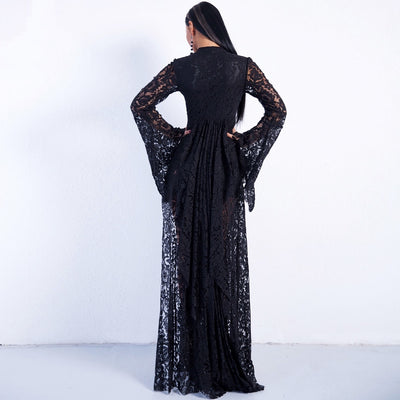 Bewitched Black Lace Maxi Dress - Fashion Genie Boutique