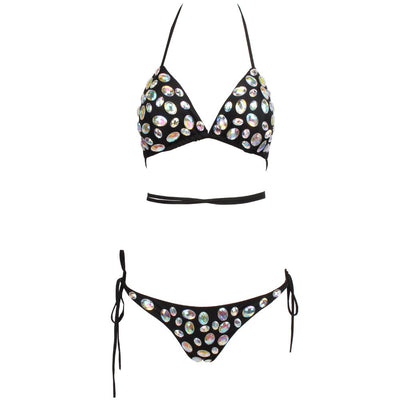Lexi Black Crystal Embellished Bikini - Fashion Genie Boutique